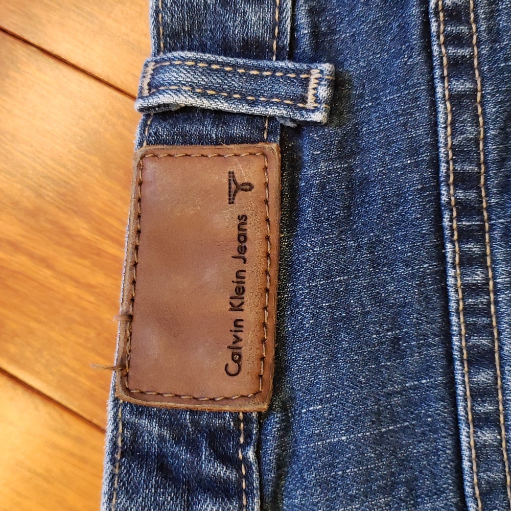 8 x 32 Calvin Klein CK Slim Bootcut Blue Denim Jeans - Picture 4 of 11